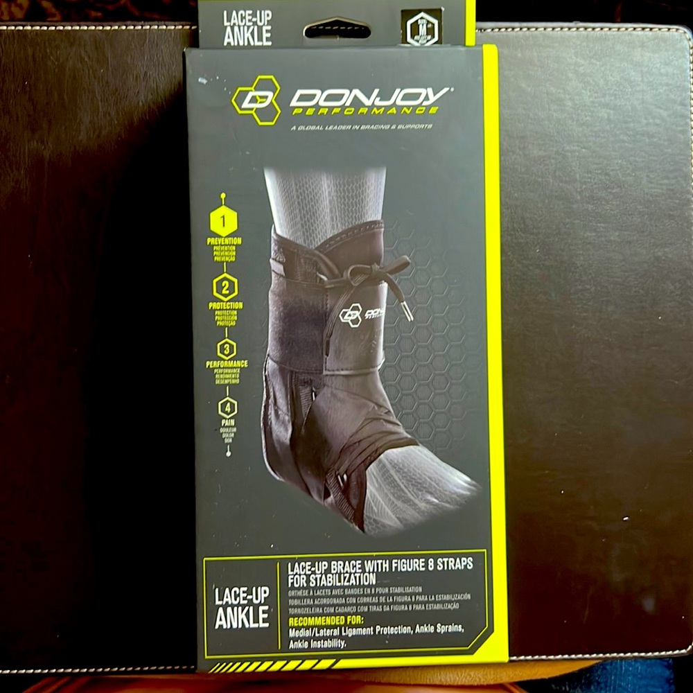 Donjoy Performance Ankle Lace-up Brace with figure 8 straps for stabilization